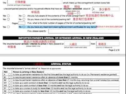 紐西蘭海關規定