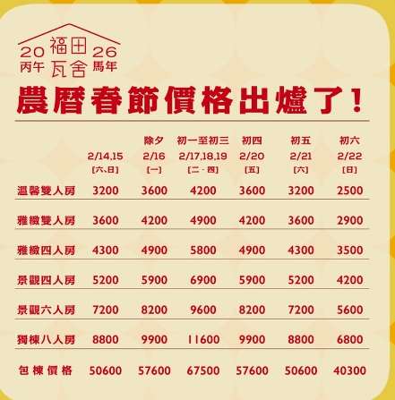 福田瓦舍的價格