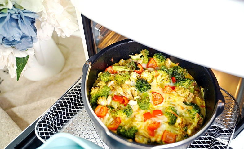 冷凍蔬菜氣炸鍋做法