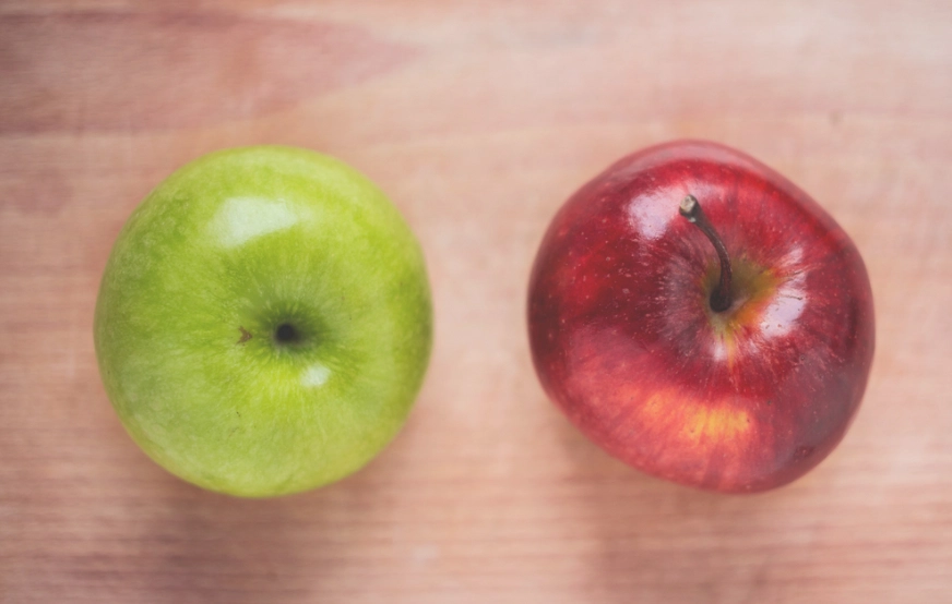 青蘋果紅蘋果比較
